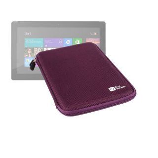 DURAGADGET Purple "Tough" Custom Fit Rigid Water Resistant Zip Hard Shell Case With Elasticated Interior Strap Specifically Designed For The Microsoft Surface With Windows RT 64GB 32GB Tablet: Computers & Accessories