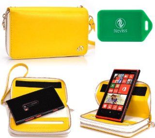 Nokia Lumia 920 Runway series wristlet wallet in Yellow PLUS bonus NEVISS luggage tag: Everything Else