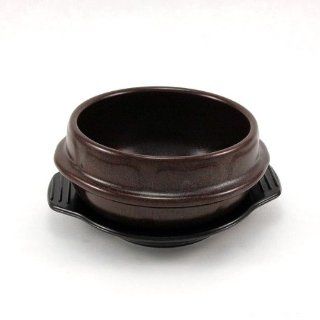 Korean Stone Bowl (Dolsot), Sizzling Hot Pot for Bibimbap and Soup (Small)   Premium Ceramic: Rice Bowls: Kitchen & Dining
