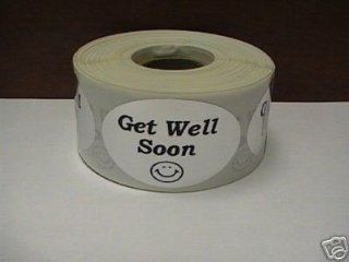 100 1.25x2 Silver GET WELL SOON Mailing Labels Stickers : Office Products