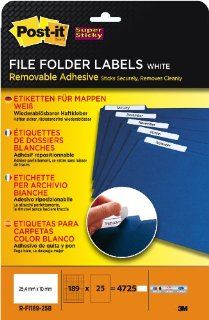 Post it Super Sticky Etiketten fr Mappen fr Inkjet, Laser, Kopierer, 25.4 x 10 mm, 4725 Etiketten: Bürobedarf & Schreibwaren