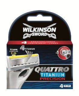 Wilkinson Sword Quattro Titanium Precision Klingen, 4 Stck: Drogerie & Körperpflege