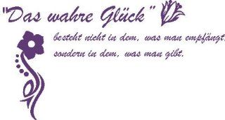 WANDTATTOO f475 Sprche & Zitate "Das wahre Glck" 80x43 cm   violett: Küche & Haushalt