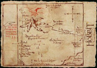 Der Hobbit Poster: Bilbo Lonely Mountain Map   Der Einsame Berg Karte (98 x 68 cm): Spielzeug