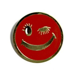 Kleine Anstecknadel   Smiley Rot: Bekleidung