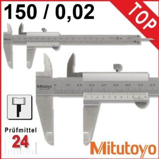 Mitutoyo Taschen Messschieber 150 mm Serie 530, Ablesung: 0,02 mm mit Feststellschraube 530 122, Gewicht: 0.14: Baumarkt