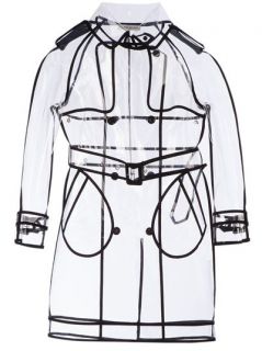Wanda Nylon Transparent Mid length Raincoat