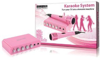Knig HAV KM10P Karaoke Mixer Inkl. 2x Mikrofon pink: Musikinstrumente