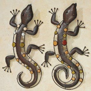 Wanddekoration Echse Salamander aus Metall 52cm: Küche & Haushalt