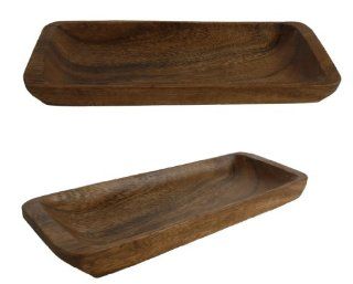 Holz Tablett aus Akazie 33x11cm   Schale Obstschale   Deko Dekoration Aufbewahrung: Küche & Haushalt