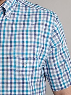 Gant Short sleeve gingham check shirt Blue
