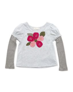 Patchwork Floral Long Sleeve Top, 2T 4T