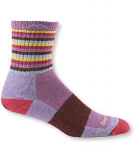 Womens Darn Tough Cushion Socks, Micro Crew Stripe