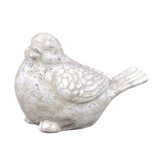 Ceramic White Speckle Finished Bird Figure
