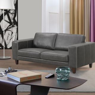 Modern Grey Leatherette Sofa   Shopping