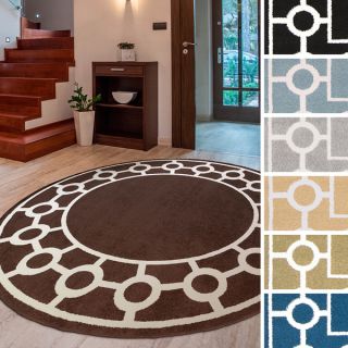 Meticulously Woven Rancho Transitional Geometric Area Rug (710 Round