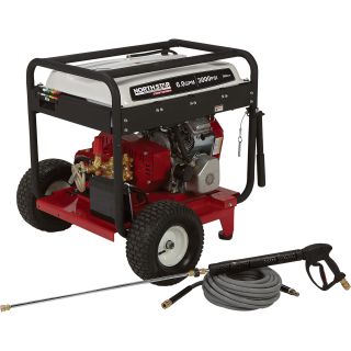 NorthStar Super High Flow Gas Cold Water Pressure Washer — 3000 PSI, 6.0 GPM, Electric Start, Belt Drive, Model#1572082  Gas Cold Water Pressure Washers