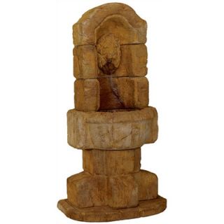 Henri Studio Wall Cast Stone Granada Lion Cascade Fountain