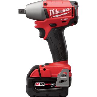 Milwaukee M18 FUEL Impact Wrench Kit — 1/2in. Square Drive with Pin Detent and Extended Run 4.0 Ah Batteries, Model# 2655-22