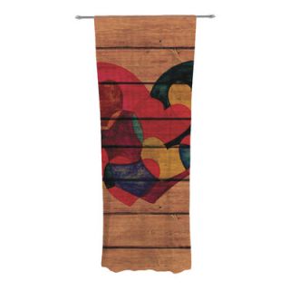 Wooden Heart Curtain Panels by KESS InHouse