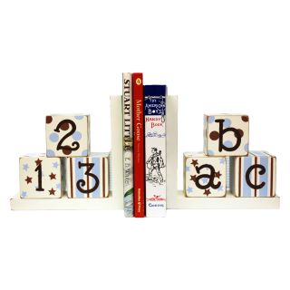 New Arrivals Blue and Chocolate ABC 123 Bookends