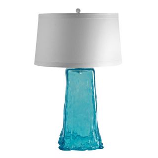 Lamp Works Recycled Glass Wave 28 H Table Lamp with Drum Shade