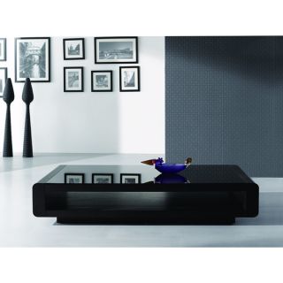 Modrest Lignite   Modern Black Oak Coffee Table