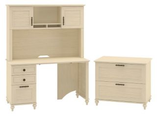 kathy ireland Office by Bush Furniture Small Office Bundle with Lateral File BBF Collection   Driftwood Dreams   Desks