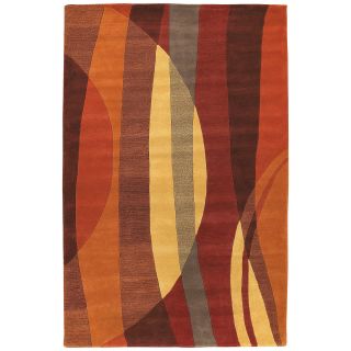 Surya Naya MST 1 Striations Area Rug   Wine/Orange