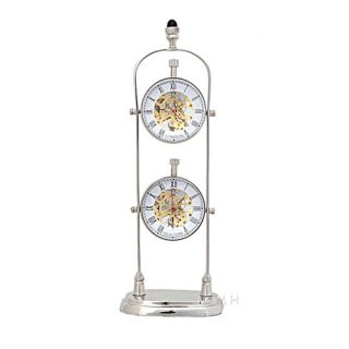 75 Brass See Thru Double Clock by Old Modern Handicrafts