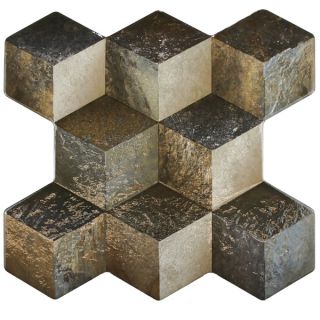 SomerTile 15.25x16 inch Qubic Ceniza 3D Ceramic Floor and Wall Tile