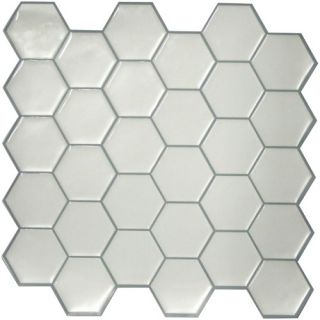 White Hexagon Peel and Stick Tiles   4 Pack