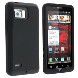 INSTEN Black Soft Silicone Skin Phone Case Cover for Motorola Droid