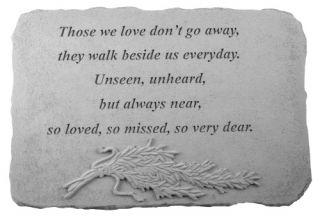 Kay Berry Those We Love Don't Go Away Memorial Stone   Rosemary Design   Garden Statues