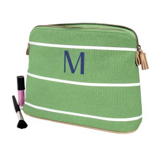 Personalized Green Striped Cosmetic Bag   17575910  