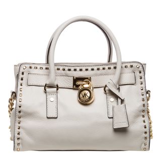 MICHAEL Michael Kors Hamilton Vanilla Whipped Leather Satchel