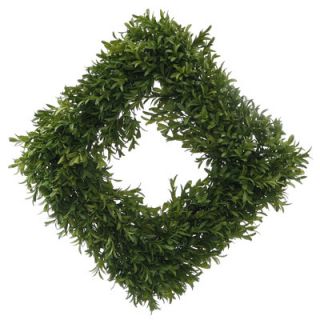 Boxwood Square Wreath with Ribbon by Mills Floral