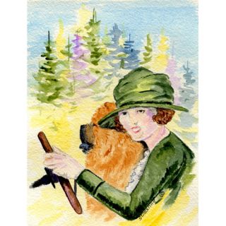 Lady driving with her Chow Chow 2 Sided Garden Flag by Carolines