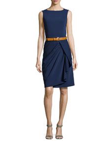 Michael Kors Sleeveless Belted Sheath Dress, Indigo