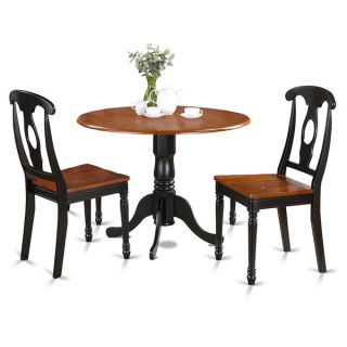 Two Tone Black and Cherry Wood Finsih 3 piece Dining Set