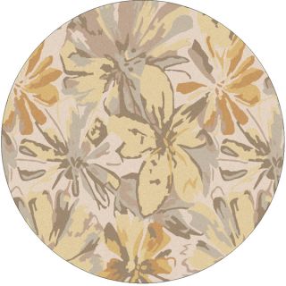 Hand tufted Lily Pad Floral Round Wool Area Rug (4 x 4)