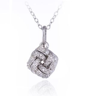 DB Designs Sterling Silver 1/6ct TDW Diamond Love Knot Necklace (I J