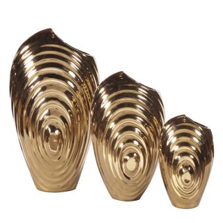 Gold Plated Swirl Vase Set   17138724 Great