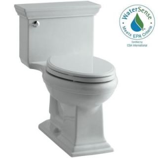 KOHLER Memoirs Comfort Height 1 piece 1.28 GPF Single Flush Elongated Toilet with AquaPiston Flushing Technology in Ice Grey K 3813 95