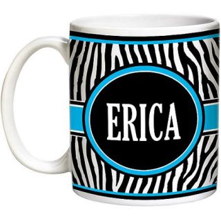 Personalized 15 Ounce Zebra Mug, Blue