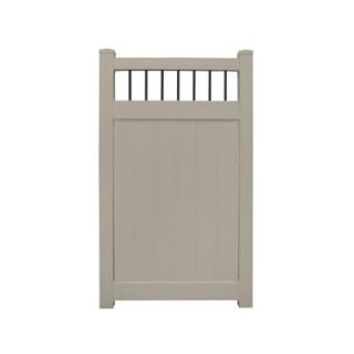 Weatherables Bradford 3.7 ft. W x 6 ft. H Khaki Vinyl Privacy Fence Gate GKPR CTRND 6X44.5