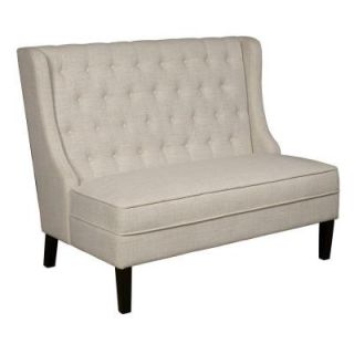 PRI Upholstered Fabric Bench in Tuxedo Cream DS 2187 400