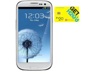 Samsung Galaxy S III I747 White 16GB 4G LTE Android Phone + H2O $50 SIM Card
