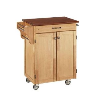 Home Styles Cuisine Cart Cherry Top Kitchen Cart in Natural 9001 0017G