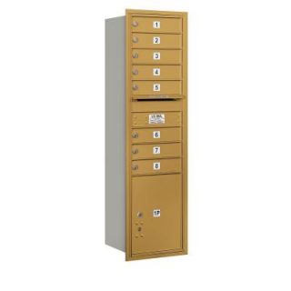 Salsbury Industries 55 in. H x 16 3/4 in. W Gold Rear Loading 4C Horizontal Mailbox with 8 MB1 Doors/1 PL5 3715S 08GRU